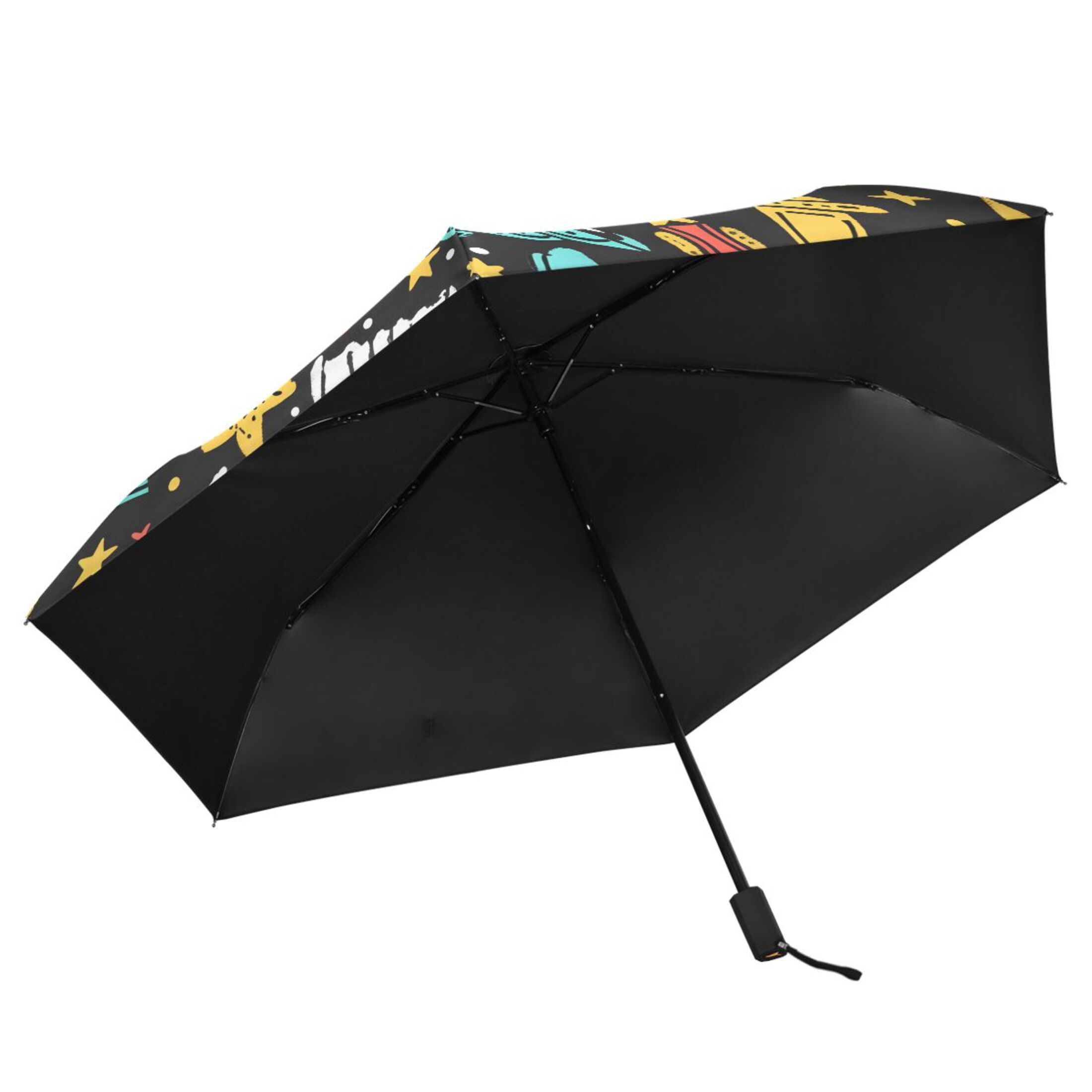 Cups Star Glasses Compact Sun Umbrella Windproof Travel Umbrellas for Rain Strong Portable UV Protection