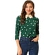 thumbnail image 1 of Disfraz de Halloween para Mujer Allegra K Blusa de Lunares con Cuello Peter Pan 3/4 Mangas Verde Oscuro S, 1 of 5