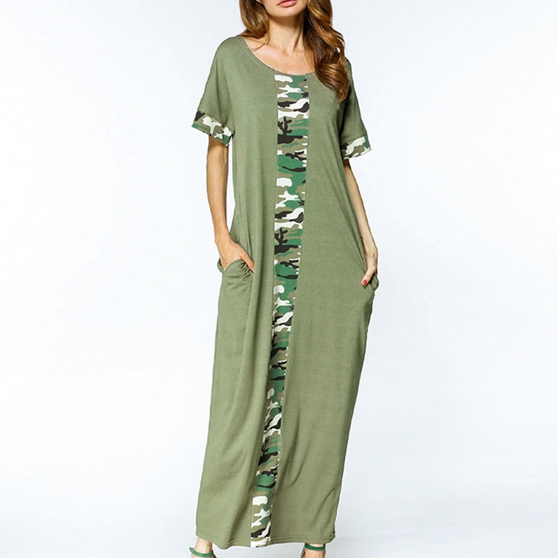 camouflage maxi dress plus size