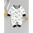 thumbnail image 2 of Arvbitana Infants Baby Halloween Jumpsuit Cartoon Printed Buttons Round Neck Long Sleeve Long Romper with Pockets, 2 of 8