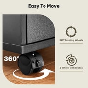 7 Drawer Mobile File Cabinet with Wheels, Under Desk Storage Organizer for Bedroom/Office/Home, Black