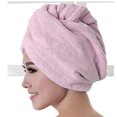 thumbnail image 2 of Toalla de baño de microfibra para secar el cabello, gorra, secado rápido, rosa, 2 of 3