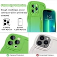 thumbnail image 3 of Design for iPhone 13 Pro 6.1" Wavy Edge Case, Cute Gradient Color Curly Wave Frame Design for Women Girls, Soft TPU Rubber Full-Body Shockproof Bumper Protection Phone Case, Green Blue, 3 of 13