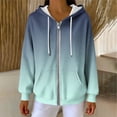 thumbnail image 4 of ZUKMRJPC Women's Zip Up Hoodie Long Sleeve Gradient Color Knitted Cotton Outwear Fall Winter Lightweight Hooded Sweatshirt with Pockets, 4 of 7