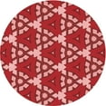 thumbnail image 1 of Ahgly Tapis Rond Lavable en Machine Intérieur Transitionnel Rouge, 3 Pieds Rond, 1 of 7
