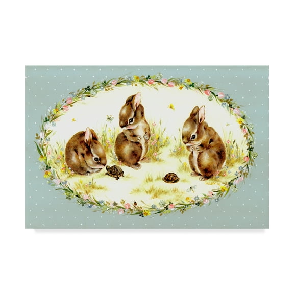 Trademark Fine Art 'Bunny Tales' Canvas Art by Peggy Harris