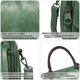 thumbnail image 5 of Bolso de hombro verde para mujer CHAO Bolso de cuero suave estilo rural retro, 5 of 5