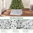thumbnail image 3 of GEEDIAR Christmas Tree Collar 22 Inch Sequin Christmas Tree Skirt Silver Quads for Party Holiday Home Decoration, 3 of 7