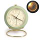 thumbnail image 2 of Relojes de mesa pequeños, despertador clásico sin tictac, reloj de escritorio con diseño de astronauta a pilas para sala de estar y dormitorio, color verde, 2 of 5