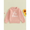 thumbnail image 2 of Girl Letter Embroidery Sweater 3 4T Toddler Casual Crew Neck Long Sleeve Pullovers Tops Child Loose Fit Shirt, 2 of 9