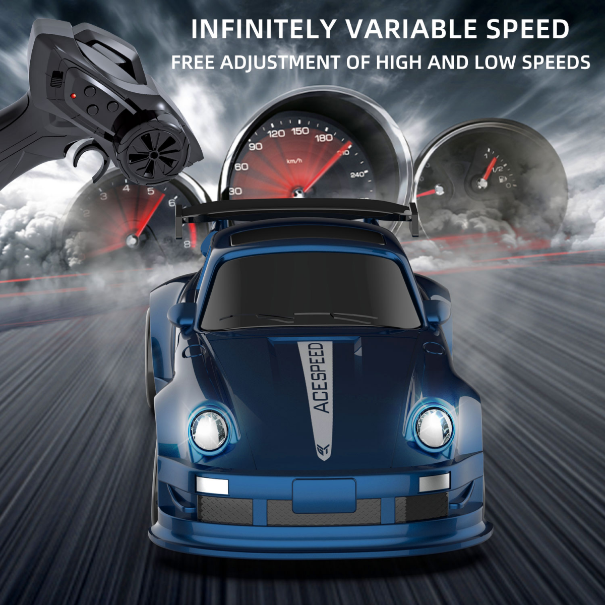 Drift RC Car 1/64 4WD Remote Control Car with Auto Hibernation Mode for Kids Birthday Gifts(Blue)