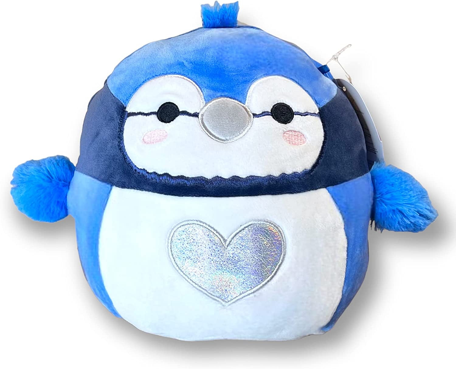 Squishmallows 12 Inch Babs Blue Jay with Silver Heart On Center of