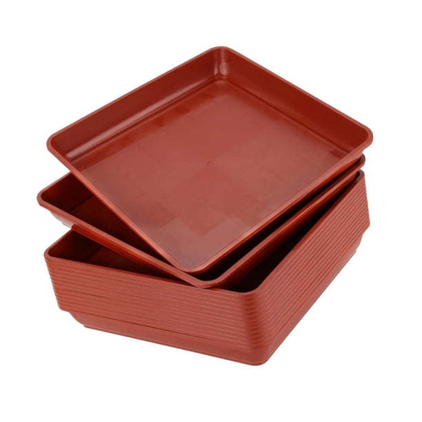 10 posavasos para plantas, cuencos para plantas, bandeja de drenaje cuadrada liviana para macetas. Rojo