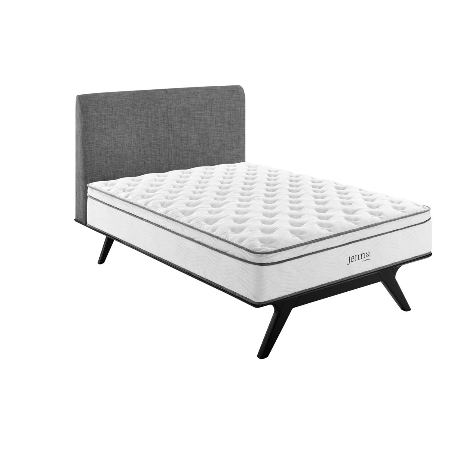 14inch Mattress, Innerspring, King Size, White, Fabric, Bedroom, Modern Contemporary HB35139