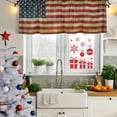thumbnail image 5 of Retro Red Blue USA Flag Curtain Valances for Windows, Kitchen Valance Window Treatments Panel 2 Pack, American Flag Vintage Rod Pocket Short Curtains for Bathroom Bedroom 42 x 18 Inch, 5 of 8