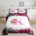 thumbnail image 2 of Erosebridal Letter Comforter Sets Queen Size For Teens,Rose Flower Bedding Queen Comforter Set,Butterfly Room Decorative,Reversible,Ultra Soft,3-Piece, 2 of 8