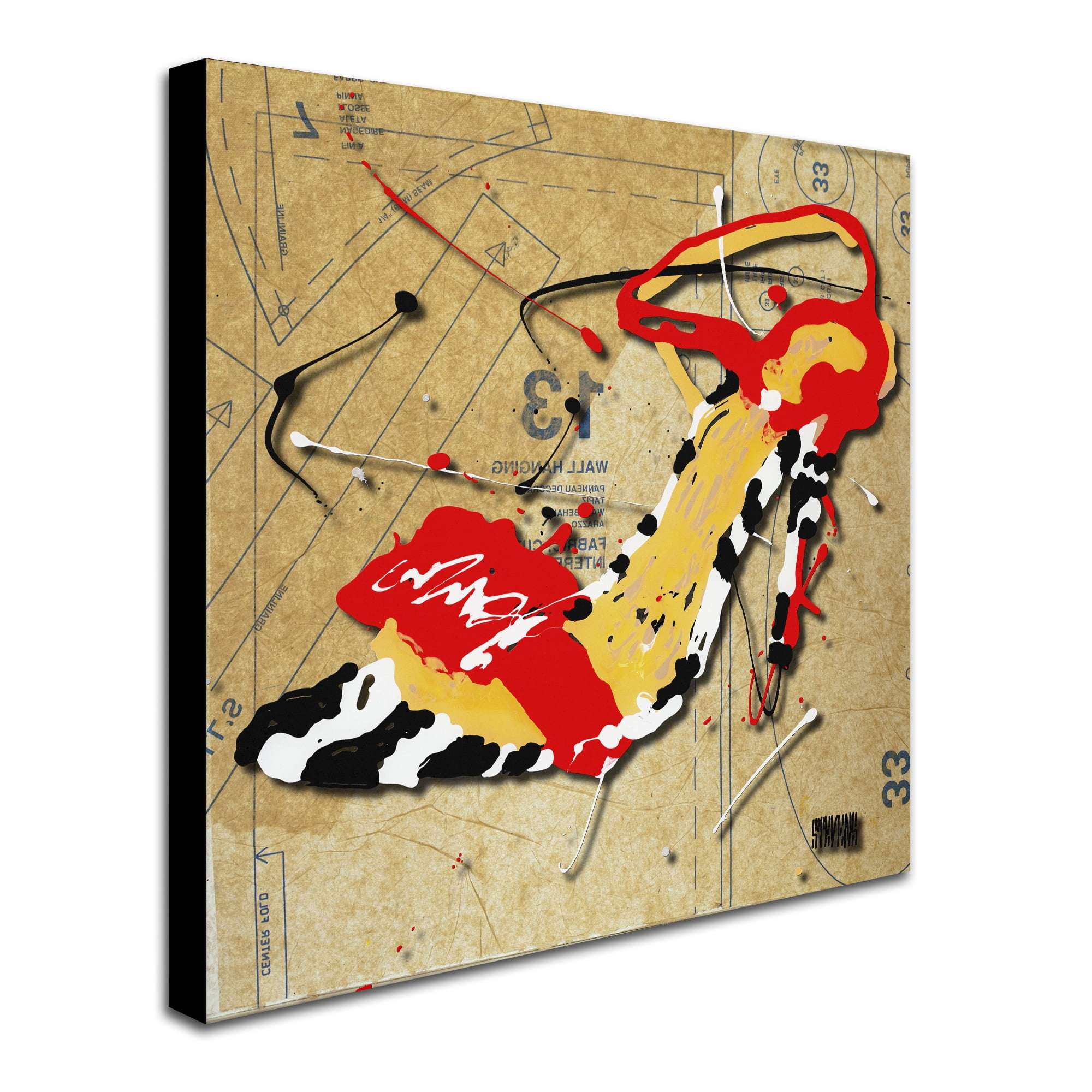 Trademark Fine Art "Zebra Heel Red" Canvas Art by Roderick Stevens