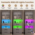 thumbnail image 5 of AOGLLATI Tall Nightstand with Charging Station and LED Lights Bookshelf, Bedside Table with 3 Drawers and Storage Shelves, End Side Table for Bedrooms, 5 of 10