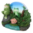 thumbnail image 4 of Hoppy Hour Whimsical Green Frog Lily Pad Pond Coaster Holder And 4 Coasters Set, 4 of 10