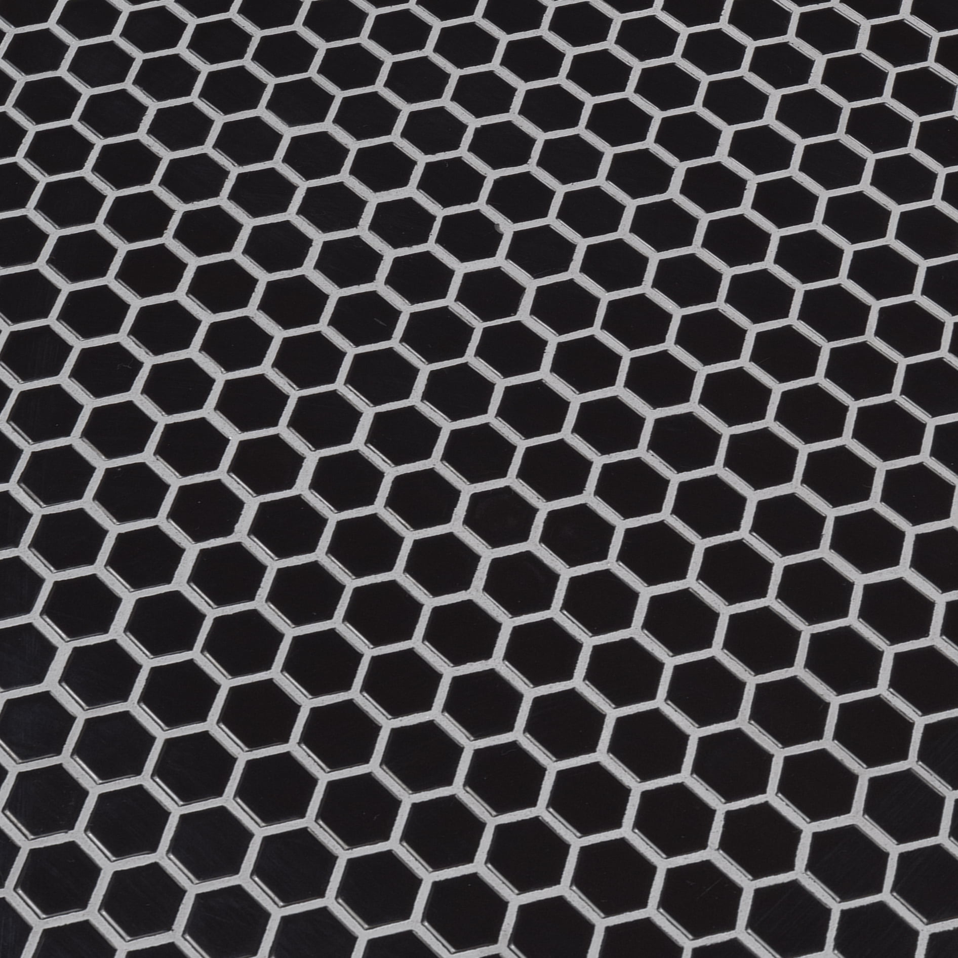 Retro Nero Hexagon 11.73 in. x 10.16 in. x 6mm Glossy Porcelain Mesh-Mounted Mosaic Tile (12.9 sq. ft. / case)