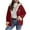 Wine, variant on successthop Jacket Women Fleece Oversized Long Sleeve Hooded Coat with Pockets Zipper Comfortable Outwear