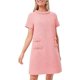 thumbnail image 1 of ZHAOCHENG Vestido Jackie de tweed para mujer, manga corta, elegante, cuello redondo, para fiesta de negocios, estilo vintage, con botones, ajustado, minivestido Jackie, 1 of 3