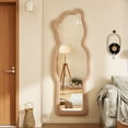 thumbnail image 3 of Mirstory 24"x63" Flannel Framed Bear-Shaped Full Length Mirror,Pink, 3 of 7