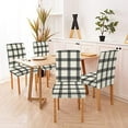 thumbnail image 5 of 4 Pack Plaid Chair Covers for Dining Room, Washable Seat Protector Black Check Elastic Outdoor Chair Cover for Kitchen Home Office or Party, 5 of 6
