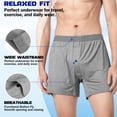 thumbnail image 3 of 5 Pack Mens Underwear Boxer Shorts for Men Bamboo Rayon Boxers Classic Relaxed Fit Boxer Shorts with Button Fly, 3 of 8