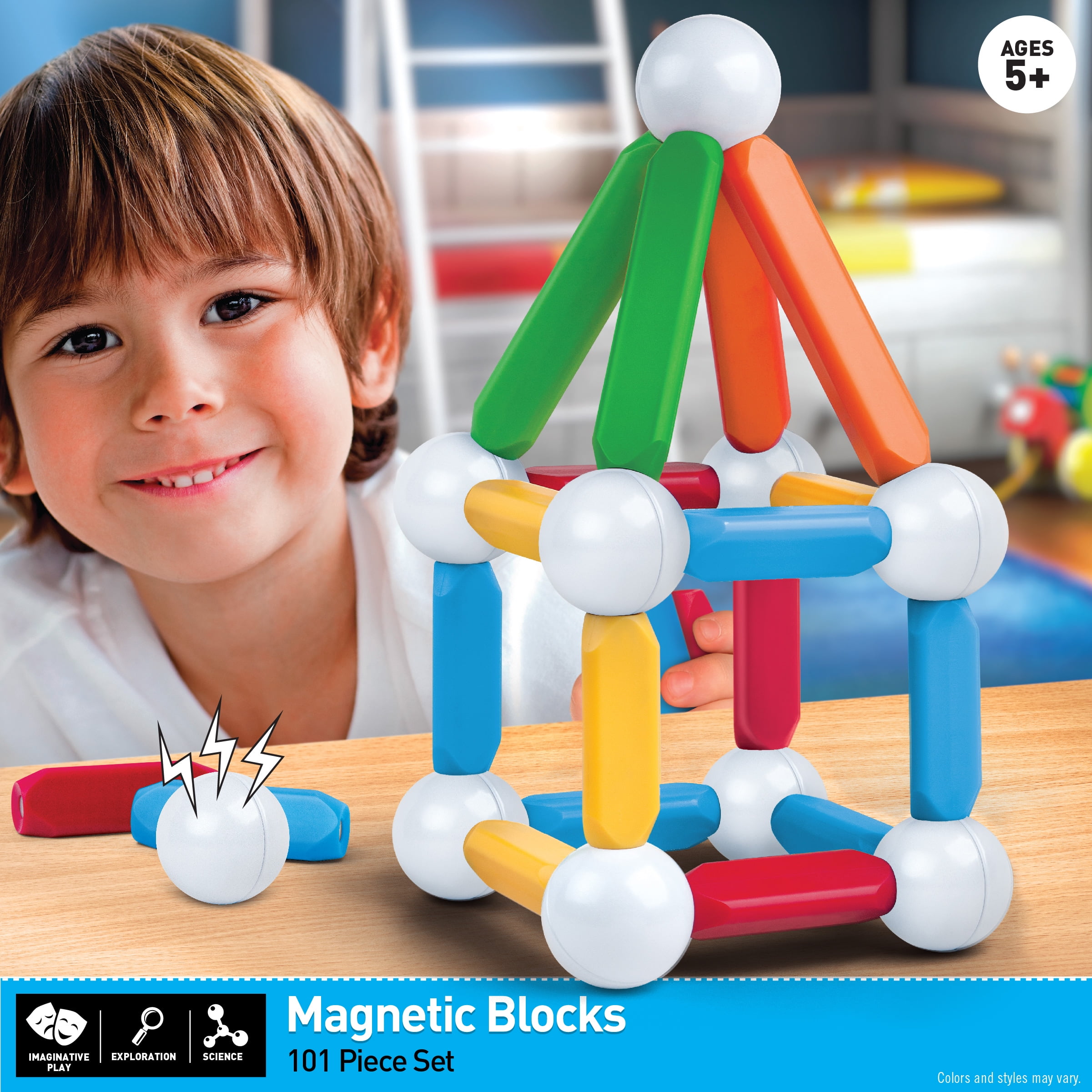 discovery kids 50 piece magnetic tile set