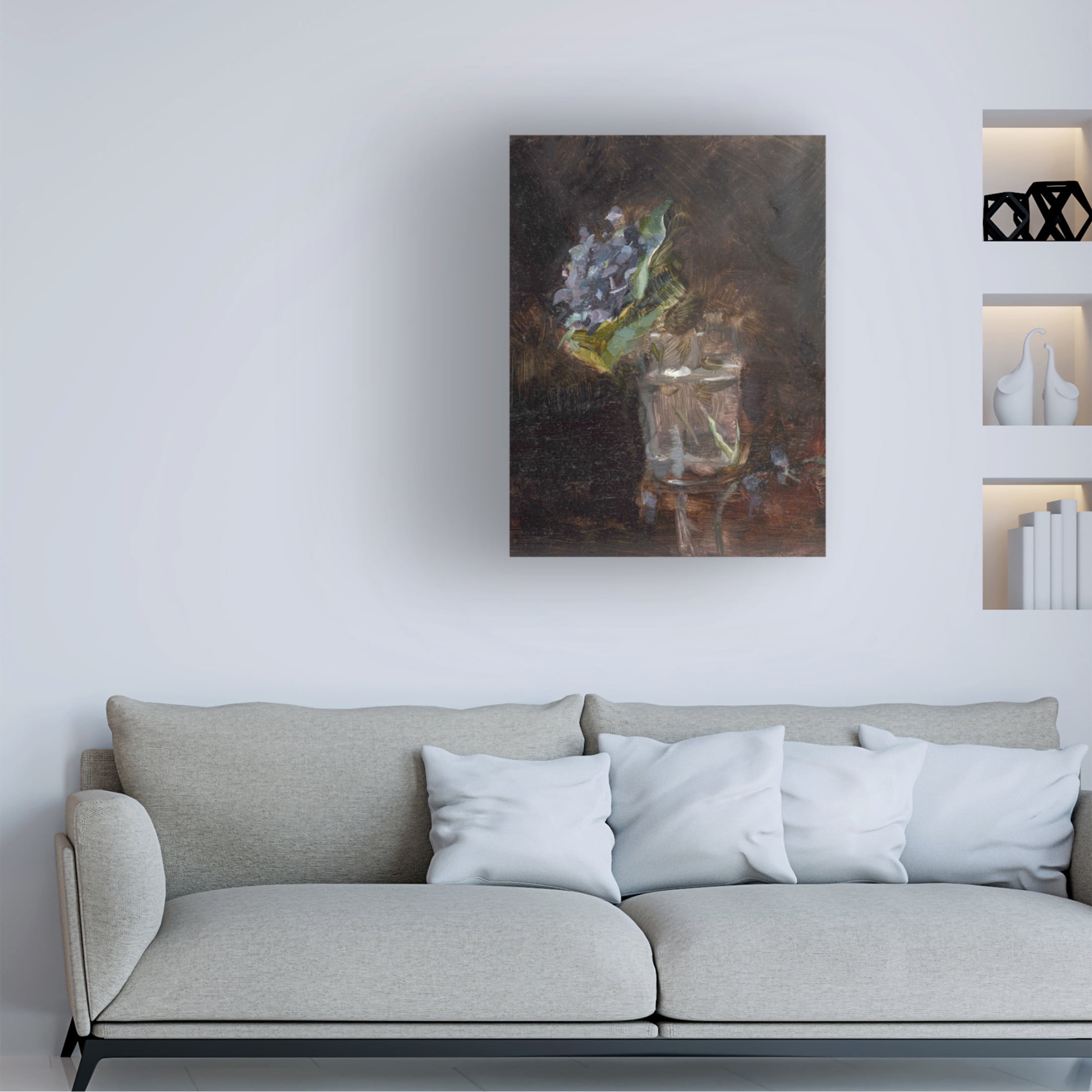 Trademark Fine Art Pictufy Bouquet of Violets In a Vase 1882 Canvas Wall Art
