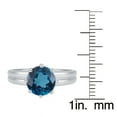 thumbnail image 3 of Sterling Silver with Natural London Blue Topaz Solitaire Ring, 3 of 4