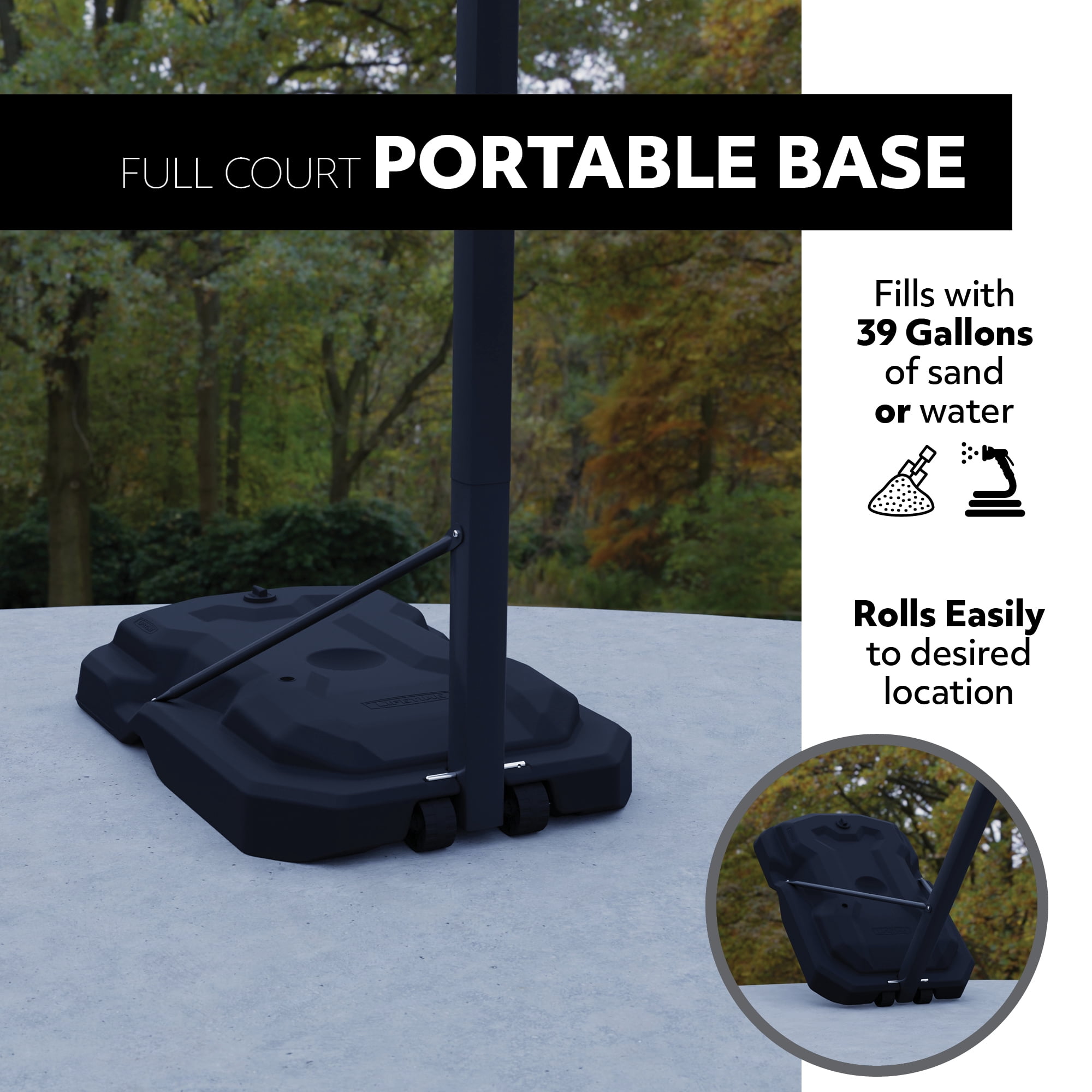 Lifetime 7.5ft-10ft Adjustable Height 52" Shatterproof Outdoor Portable Basketball System (90228)
