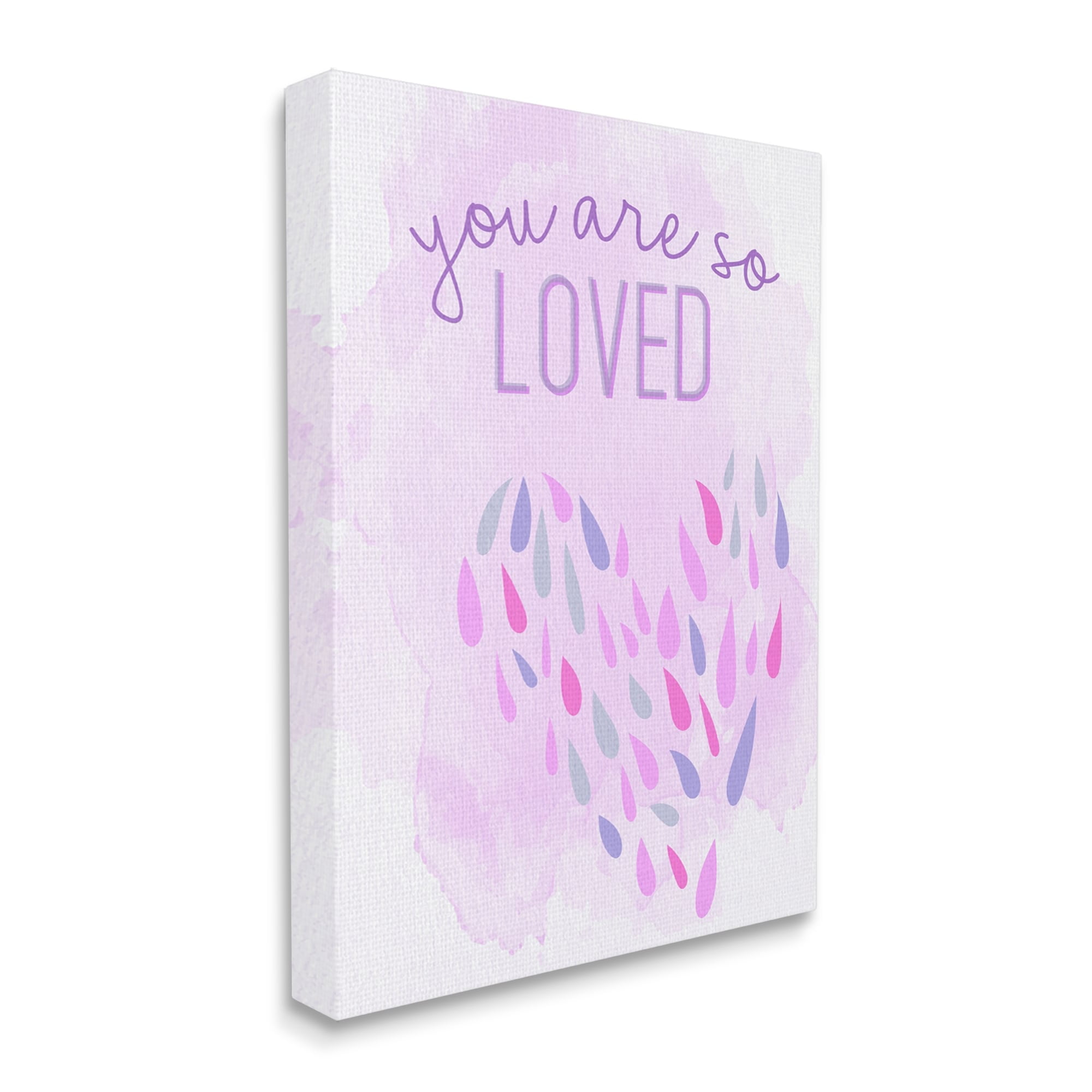 Stupell Industries You Are So Loved Purple Heart Inspirational Painting Gallery Wrapped Canvas Print Wall Art