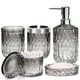thumbnail image 1 of AOMOTA Juego de Accesorios de Baño de 5 Pzas, Accesorios de Baño de Vidrio Modernos con Dispensador de Jabón de Loción, Jabonera, Soporte para Cepillo de Dientes, Vaso, Hisopo de Algodón Jars, Perfecto para Regalos Temáticos de Baño, Negro, 1 of 13