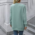 thumbnail image 5 of QUYUON Ladies Sweaters Cardigan Deals Long Sleeve 3/4 Sleeve Cardigan Polyester Womens Long Cardigan Sweaters Cardigan Jacket Style Q-7395 Fall Cardigan Sweater Outerwear Coat Green M, 5 of 5