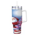 thumbnail image 1 of Regalos navideños personalizados para vasos de 40 oz con asa y pajita - Taza de café de viaje de acero inoxidable con tapa - Regalos ideales para mujeres, niñas y niños en cumpleaños y Navidad, 1 of 8