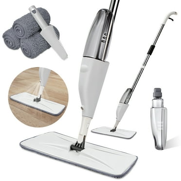 Simperf Microfiber Spray Mop for Floor Cleaning, Wet Dry Dust Hardwood Kitchen Floor Mop, with 3 Washable Mop Pads, 410ML Refillable Bottle Dust Dry Wet Mop