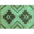thumbnail image 1 of Ahgly Company Indoor Rectangle Abstract Turquoise Blue Modern Area Rugs, 2' x 5', 1 of 4