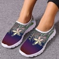 thumbnail image 4 of Tribal Polynesian Plumeria Flower Prints Flat Shoes for Women Light Slip-on Casual Loafers Summer Cool Mesh Sneakers, 4 of 9