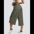thumbnail image 4 of Pantalones de Yoga de Pierna para Mujer, Pantalones Casuales de Verano, Pantalones Cortos con Cordón en la Cintura y Bolsillos, Verde L, 4 of 5