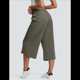 thumbnail image 4 of Pantalones de Yoga de Pierna para Mujer, Pantalones Casuales de Verano, Pantalones Cortos con Cordón en la Cintura y Bolsillos, Verde , Talla S, 4 of 5