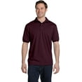 thumbnail image 2 of Hanes Cotton-Blend Men`s Jersey Polo, XL, Maroon, 2 of 7