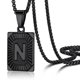 thumbnail image 1 of Collar con colgante inicial PROSTEEL de Acero inoxidable letra N Personalizado Negro Cadena regalo Cumpleaños Navidad para niño, 1 of 8