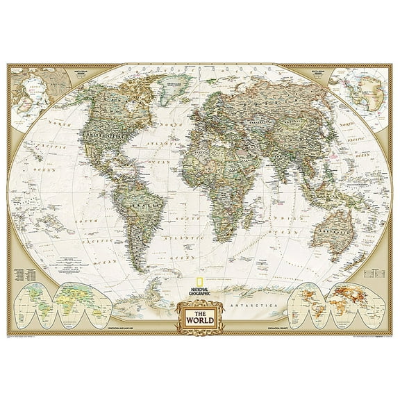 National Geographic World Executive Map, Mural, 110" x 76.5"