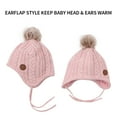 thumbnail image 3 of Winter Baby Boys Hat Fleece Lining Toddler Kids Earflap Beanie Warm Baby Hats for Girls with Pompom (Pink,S), 3 of 5