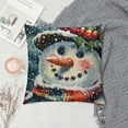thumbnail image 2 of Orinice Snowman Graphic Decorative Cotton Linen Throw Pillow Cover for Home Couch Living Room, Christmas Winter Pillow Case, 1PC 12x12in, 2 of 5