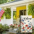 thumbnail image 2 of Summer Welcome Floral House Flag Spring Summer Florals Leaves Double Sided Large Yard Flag Heavy Duty Seasonal Flowers Butterfly Outdoor Outside Patio Decoration 12.5 x 18Inch, 2 of 4