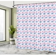 thumbnail image 4 of Ambesonne Spring Shower Curtain, Geometric Flower Leaf Dots, 69"Wx84"L, Soft Pink Pale Ceil Blue, 4 of 4