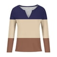 thumbnail image 4 of XFLWAM Womens Long Sleeve T Shirt V Neck Loose Fit Soft Waffle Knit Thermal Tops, 4 of 4